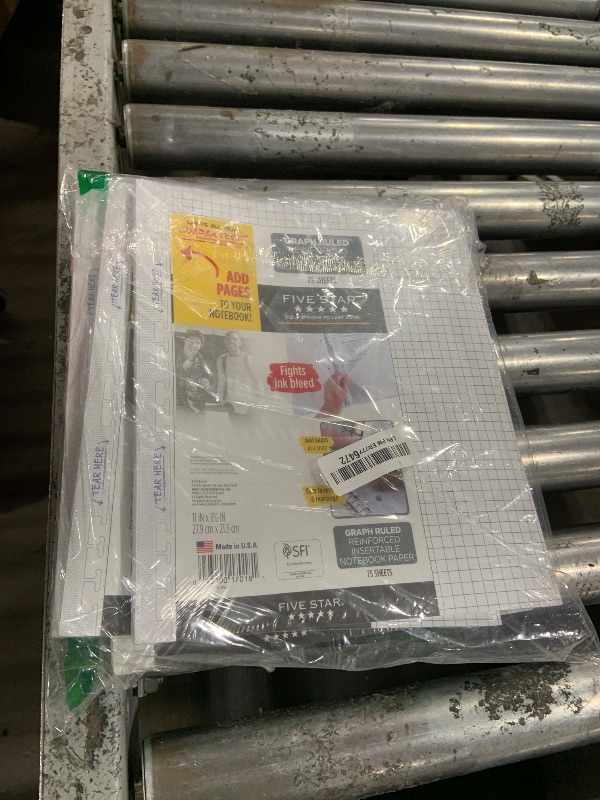 Photo 1 of Five Star Insertable Loose Leaf Paper, Notebook Paper, Graph Paper to Add Pages, Reinforced Filler Paper, 8.5 x 11, 75 Sheet