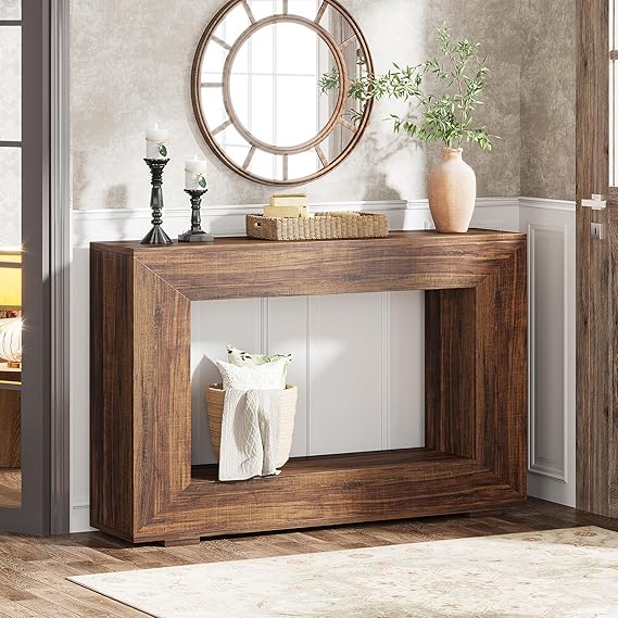Photo 1 of Tribesigns Farmhouse Console Table, 47 Inches Entryway Console Table with Storage, Industrial Hallway Accent Table for Living Room, Entrance
