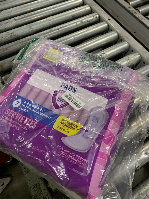 Photo 1 of Poise Incontinence & Postpartum Pads for Bladder Leaks, 7 Drop Ultra Absorbency, Long Length, 39 Count, Packaging May Vary