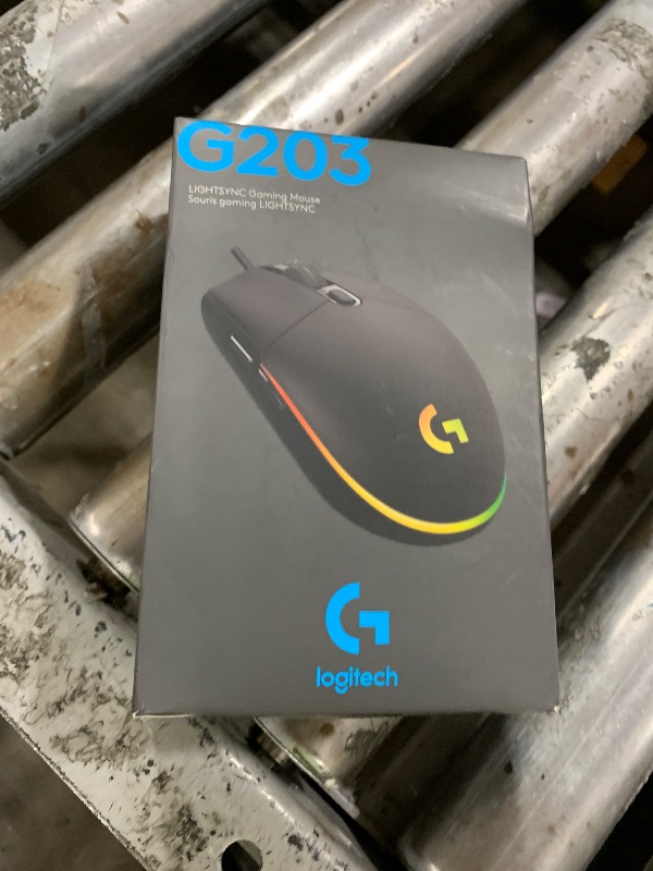 Photo 1 of Logitech G203 Wired Gaming Mouse, 8,000 DPI, Rainbow Optical Effect LIGHTSYNC RGB, 6 Programmable Buttons, On-Board Memory, Screen Mapping, PC/Mac Computer and Laptop Compatible - Black