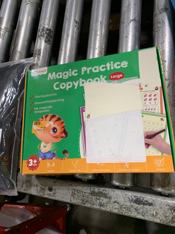 Photo 1 of Large Magic Grooved Practice Copybook 5 Pack with Pens, Reusable Children's Magic Copybooks, Magical Handwriting Workbooks Number Letter Tracing for Kids Age 3-8 Kindergarten Preschool Calligraphy