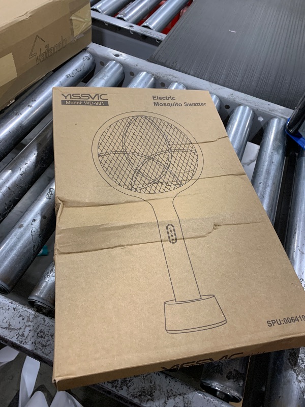 Photo 1 of YISSVIC Electric Fly Swatter 4000V Bug Zapper Racket Dual Modes Mosquito Killer with Purple Mosquito Light Rechargeable for Indoor Home Office Backyard Patio Camping