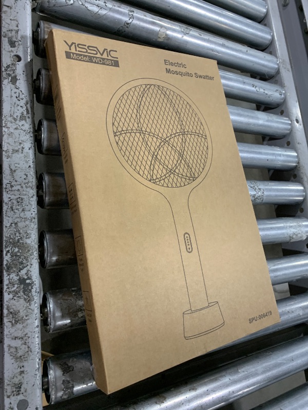 Photo 1 of YISSVIC Electric Fly Swatter 4000V Bug Zapper Racket Dual Modes Mosquito Killer with Purple Mosquito Light Rechargeable for Indoor Home Office Backyard Patio Camping