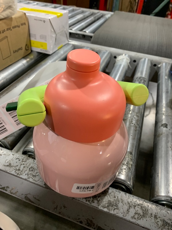 Photo 1 of CHAKO LAB Water Bottle with Straw and Carry Handle | Wide Mouth vacuum insulated stainless steel Bottles | Reusable, leak-proof and BPA-free | 33oz (Pink&Green)
