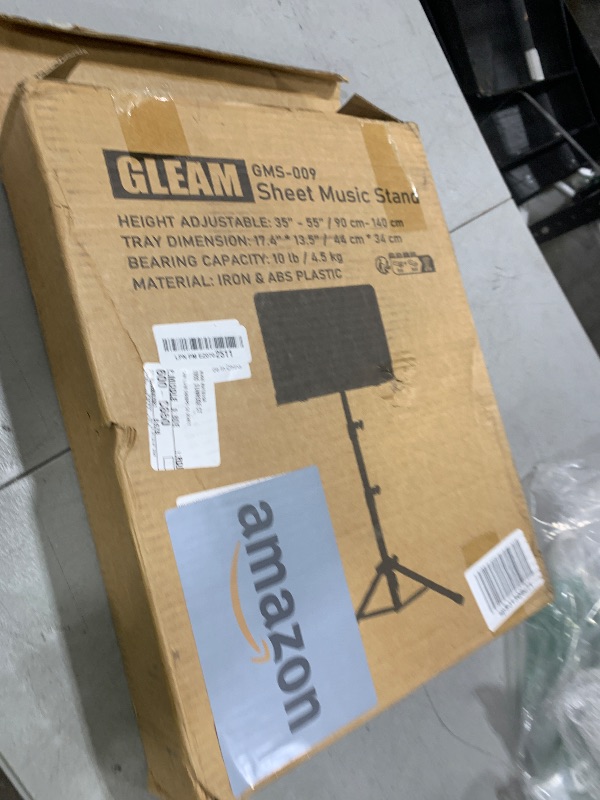 Photo 1 of GLEAM Sheet Music Stand - Full Metal with Carrying Bag, Phone Holder, Sheet Music Folder and Clip, 5 in 1 Desktop Book Stand