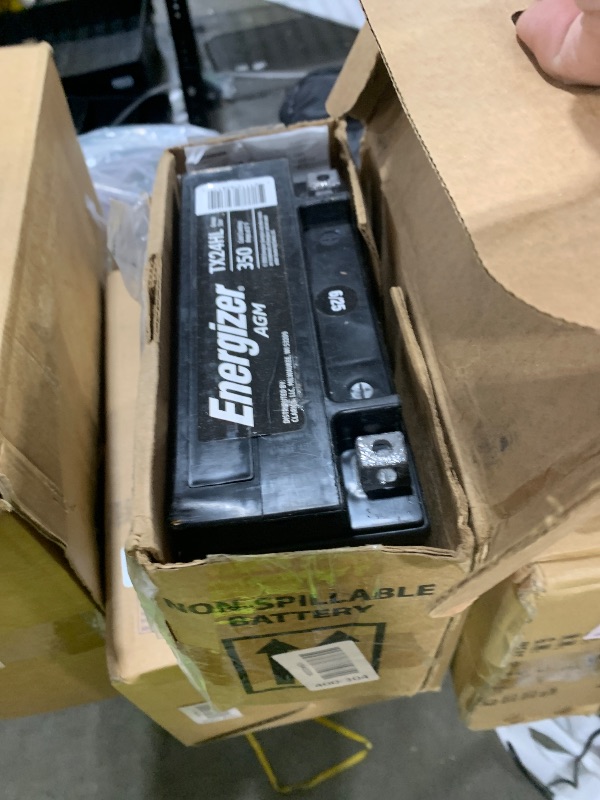Photo 1 of Energizer TX24HL AGM Motorcycle and ATV 12V Battery, 350 Cold Cranking Amps and 21 Ahr, Replaces: YTX24HL-BS and others, Black