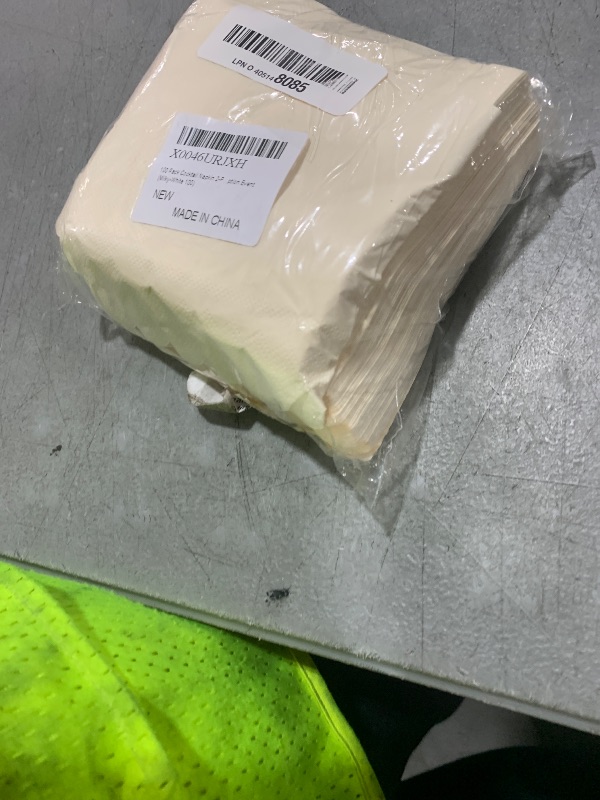 Photo 1 of 100 Pack Cocktail Napkin 2-Ply Scalloped Edged Dessert Napkins Folded 5 x 5 Inches Disposable Napkins for Dinner Wedding Birthday Party Bridal Anniversary Reception Event (Milky-White)