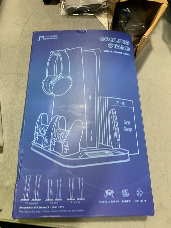 Photo 1 of PS5/Slim/Pro Cooling Station with Controller Charging Station for Sony Console Playstation 5 Slim&Standard Disc/Digital Console, PS5 Pro Stand Cooler Accessories Incl Cooling Fan/3 USB Hubs