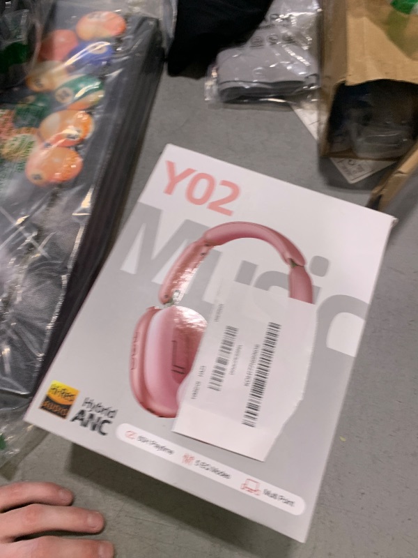 Photo 1 of Wentronic Y02 Active Noise Cancelling Headphones,60H Battery,5 EQ Music Modes,Hi-Res Audio,Deep Bass,Foldable Wireless Over Ear Bluetooth 5.4 Headset,Breathable Leather Earpads (Pink)