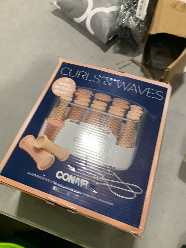Photo 1 of Conair Double Ceramic Hot Rollers for Long, Medium, and All Hair - Hair Curler - Hair Roller Clips Included - 1/2 inch, 3/4 inch, and 1 inch Rollers