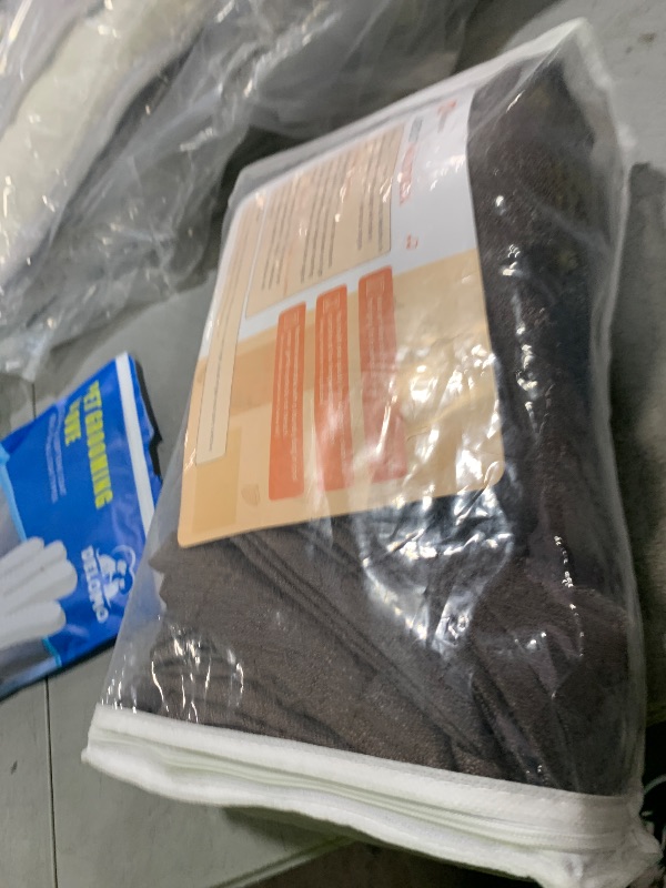 Photo 1 of Melodieux Brown Semi Sheer Curtains 84 Inches Long for Living Room Bedroom, Farmhouse Linen Look Shiny Sheer Curtain Drapes Rod Pocket Light Filtering Home Office, 52" W x 84" L, 2 Panels