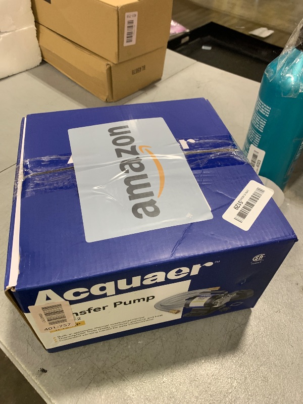 Photo 1 of Acquaer Portable Electric Utility Water Transfer Pump 115V 1/10 HP with Suction Hose Kit, Low Suction Water Removal for Water Beds, Pools, Rain Barrel, Aquariums