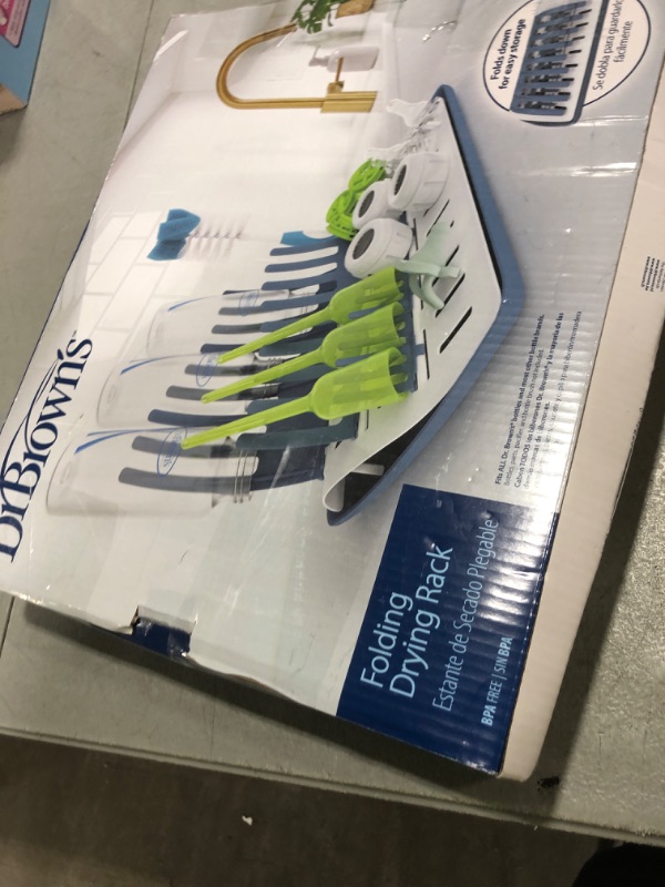 Photo 1 of Dr. Brown's Folding Baby Bottle Drying Rack for Easy Storage, Dry Nipples, Pacifiers and Other Baby Essentials, BPA-Free