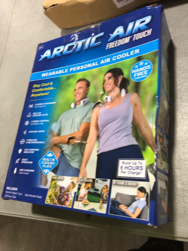 Photo 1 of Arctic Air Freedom Touch Personal Neck Fan, 3-Speed Rechargeable Cooling Device, Long-lasting, Lightweight Portable Neck Cooler, Flexible Band & Thermo-Electric Cooling Plate for Hot Weather