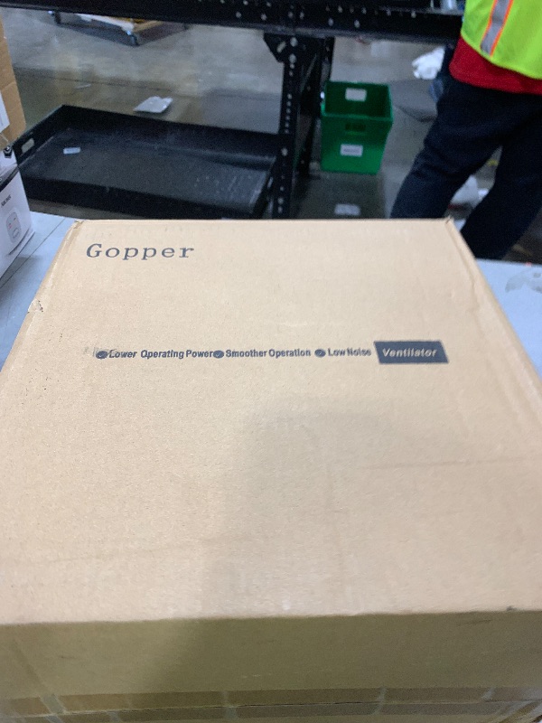 Photo 1 of Gopper 12" Ultra Quiet Bathroom Fan w/LED Light, 1.0 Sone 141CFM 10x10 Mount