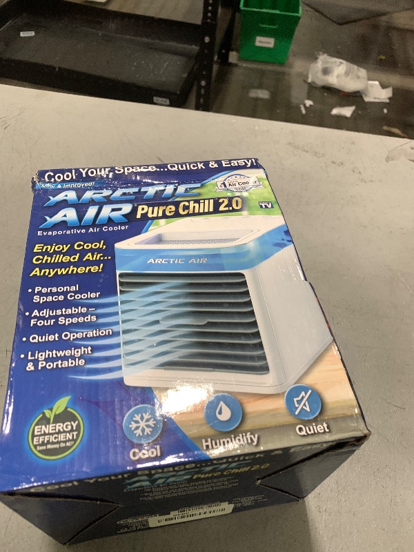 Photo 1 of Arctic Air Pure Chill 2.0 Evaporative Air Cooler by Ontel - Powerful, Quiet, Lightweight and Portable Space Cooler with Hydro-Chill Technology For Bedroom, Office, Living Room & More,Blue