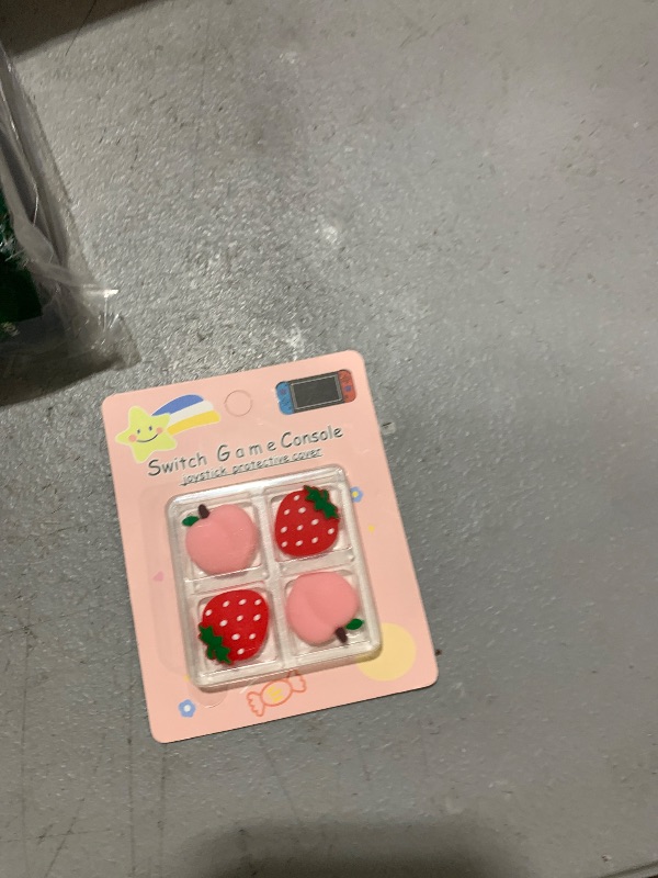 Photo 1 of DLseego Strawberry & Peach Thumb Grips Caps for Switch Lite/Switch OLED - Cute Fruit Soft Silicone Joystick Button Caps Analog Joy Con Stick Protective Cover - Red and Pink (4PCS)