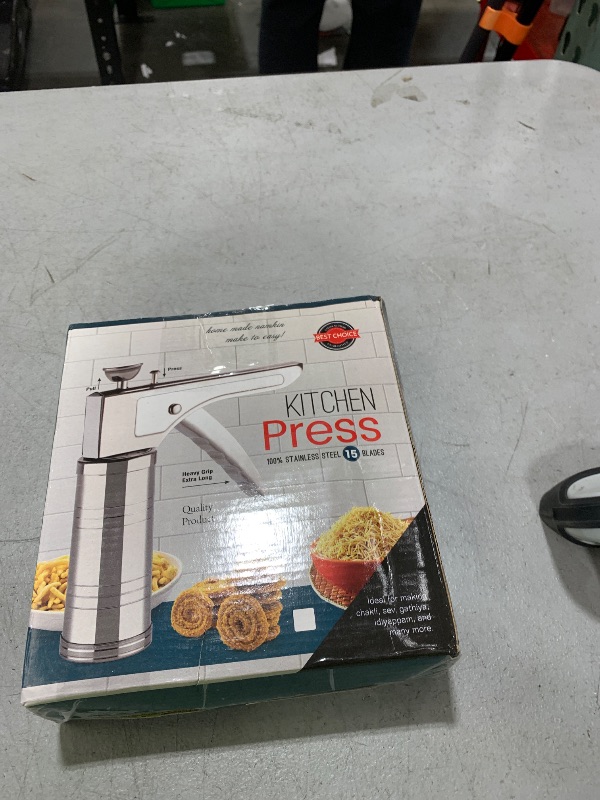 Photo 1 of Stainless Steel Kitchen Press Noodles Murukku Manual Sev pasta noodle Maker 15 Blades | Sev Sancha Chakli Machine Indian Snacks Maker | Gathiya Murukulu Janthikulu | Idiyappam Murukku Farsan Sev |