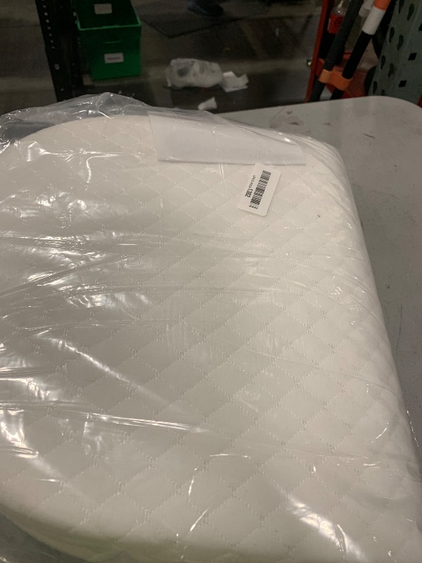 Photo 1 of Wonder Living Baby Bassinet Mattress, Breathable, Hypoallergenic, Premium Foam, Non-Toxic, Oval Shaped with Removal Waterproof Cover,15" x 30" x 2'', White