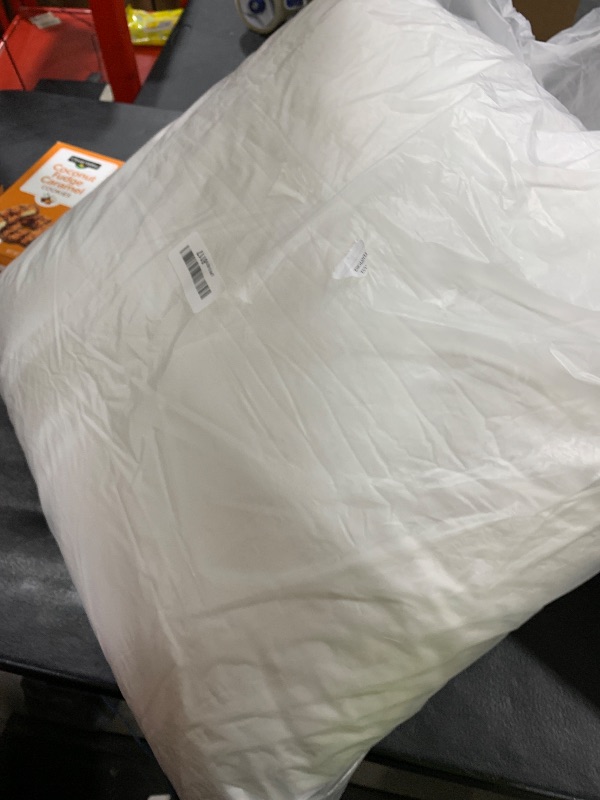 Photo 1 of Oubonun 24x24 Square Pillow Inserts (Set of 2) - 100% Cotton Cover - Decorative Interior Sofa Pillow Pair - White