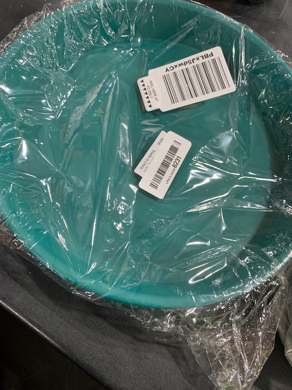 Photo 1 of Bleuhome 6 Pack of 12 inch Plant Saucer, Heavy Duty Plastic Plant Saucer 12" Round, Durable Plant Tray for Pots, Plant Saucers for Indoors, Plant Trays for Planter (12", Teal)
