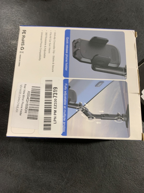Photo 1 of Karmus Sun Visor Phone Holder for Car, Aluminum Alloy Clip-on Sunvisor Phone Mount with Auto-Lock, 360° Rotation & Extendable Arm, Hands-Free Car Visor Cell Phone Holder Compatible with iPhone Android