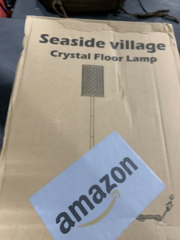 Photo 1 of Crystal Floor Lamp, Modern Standing Lamp with Elegant Shade, LED Floor Lamp with On/Off Foot Switch Silver Finish Tall Pole Lamp Accent Lights for Living Room, Girl Bedroom, Dresser, Office (E26 Base)