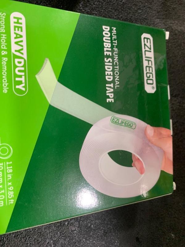 Photo 1 of EZlifego Double Sided Tape Heavy Duty, Nano Double Sided Adhesive Tape, Clear Mounting Tape Picture Hanging Adhesive Strips (9.85FT)