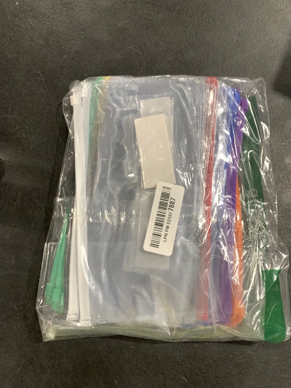 Photo 1 of EOOUT 32pcs Poly Zip Envelope, Reusable Envelopes, Pencil Case Bulk, Bill Bag, 9'' x 4.7'', A6 Size, 10 Colors, for Cash School and Office Supplies
