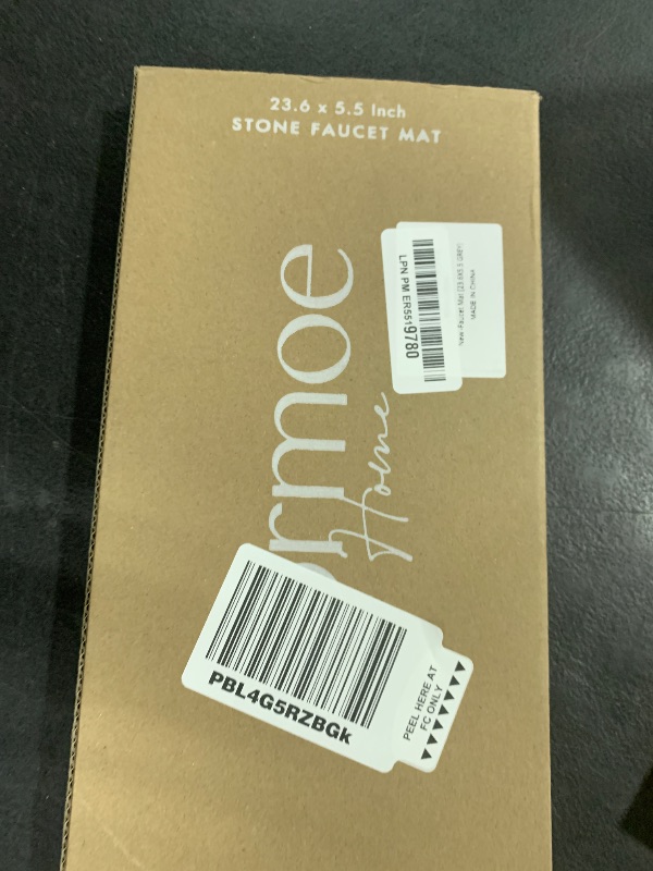 Photo 1 of eormoe Kitchen Faucet Absorbent Mat - Large Diatomaceous Earth Splash Guard for Sink Faucet, Aesthetic Water Absorbing Stone Tray in The Modern Home (Grey, 23.6" x 5.5")