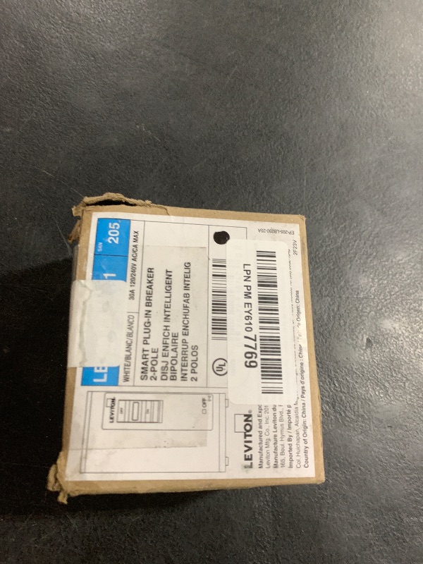 Photo 1 of Leviton LB230-ST 2nd Gen Smart Circuit Breaker with Remote Control, Standard, 2-Pole 30 Amp, 120/240-Volt and 120/208-Volt, 10kA Interrupt Rating