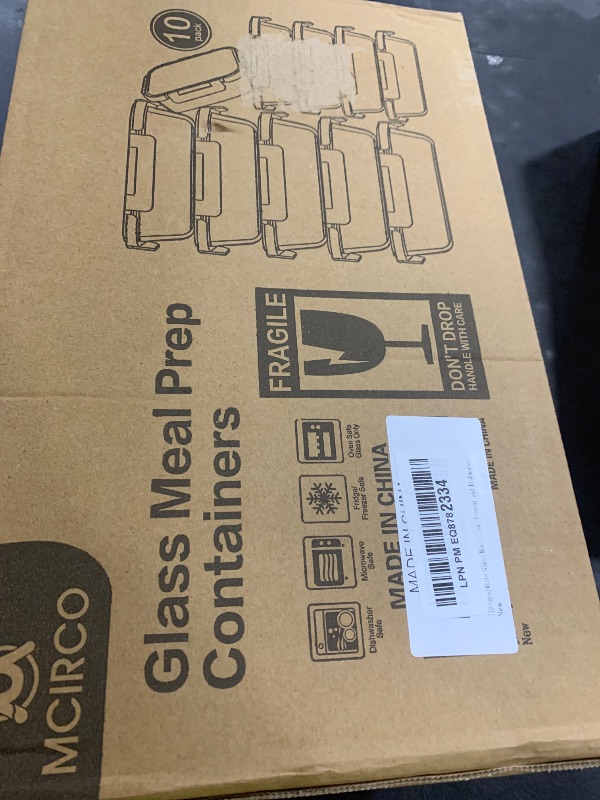 Photo 1 of [10-Pack]Glass Meal Prep Containers with Lids, MCIRCO Glass Food Storage Containers with Snap Locking Lids, Airtight Lunch Containers, Microwave, Oven, Freezer and Dishwasher, White