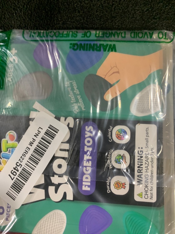 Photo 1 of Fidget Toys Adults Sensory Stone: 6 Pack Textured Worry Stone for Autism Kids Calming Down - Fidget Stress Toys for Anxiety Relief - Small Students Prizes Fidget Toys