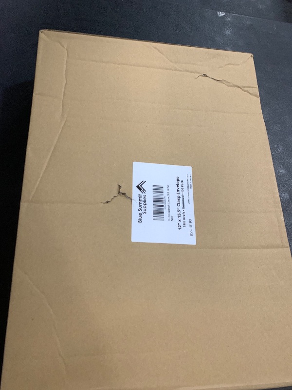 Photo 1 of Blue Summit Clasp Envelopes, 12 x 15.5-Inch, Thick 28lb Kraft Paper, Clasp with Gummed Seal, 100 Envelopes