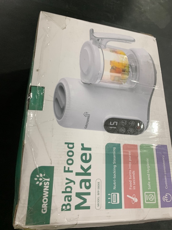 Photo 1 of GROWNSY Baby Food Maker with Steam Basket, One Step Baby Food Processor Steamer Puree Blender Grinder Mills Machine, Auto Cooking Grinding and Sterili-zing for Healthy Homemade Baby Food, BPA-Free