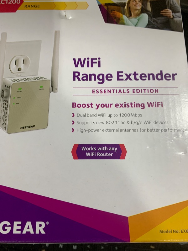 Photo 1 of NETGEAR WiFi Range Extender (EX6120) - Add up to 1,500 sq. ft., 25 Devices - AC1200 Dual Band Wireless Signal Booster & Repeater (Up to 1.2 Gbps Speed), Compact Wall Plug Design – Free Expert Help