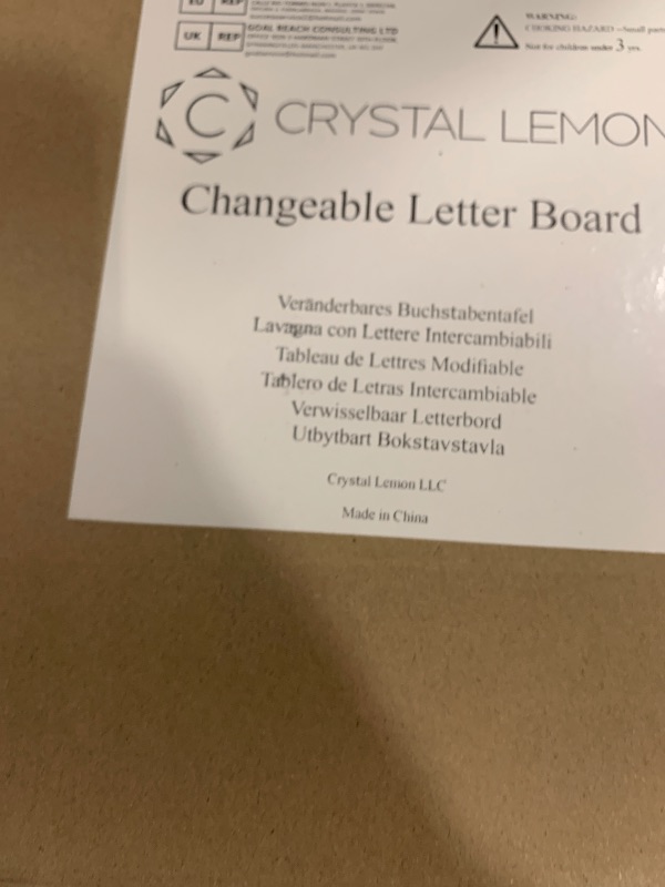 Photo 1 of C CRYSTAL LEMON Felt Letter Board 10x10 Inch – 336 Letters, Numbers & Symbols – Gray Message Board with Wooden Frame, Wall Mount or Free Standing