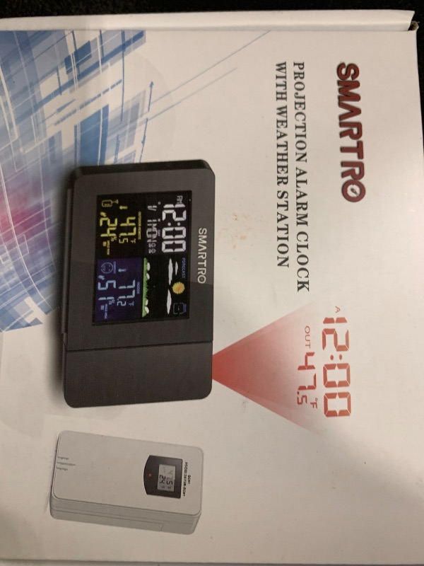 Photo 1 of SMARTRO SC91 Projection Alarm Clock for Bedrooms with Weather Station, Wireless Indoor Outdoor Thermometer, Temperature Humidity Monitor Gauge Hygrometer