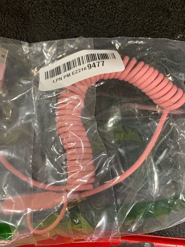 Photo 1 of Coiled USB-C and Lightning Cable 2-in-1, 3FT iPhone 15 16 Car Charger Cord, 60W Fast Charging Cable for iPhone 17, Samsung Galaxy Supports Apple CarPlay & Android Auto (Pink)