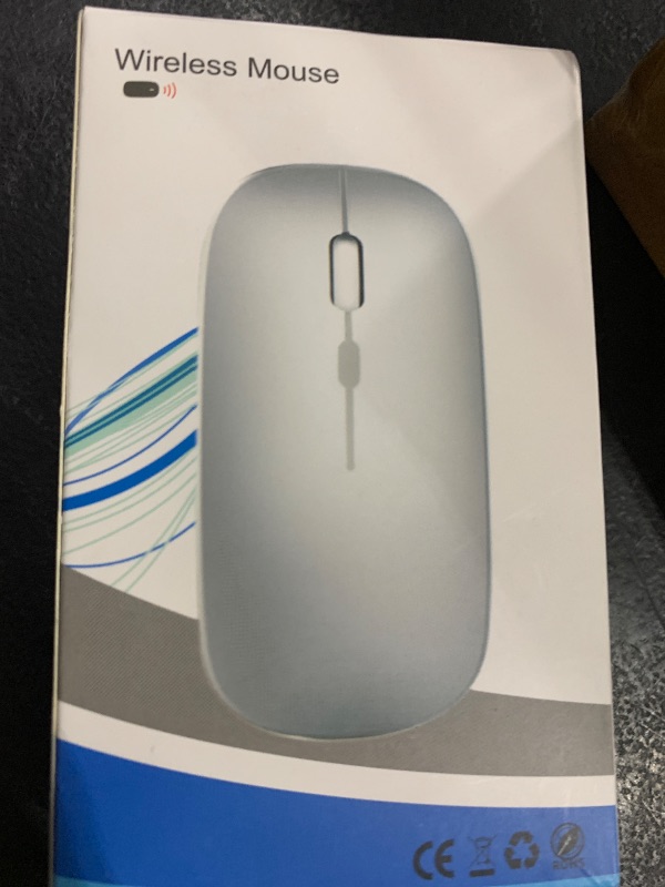 Photo 1 of AIKOKOK Wireless Bluetooth Mouse Rechargeable Laptop Mice Use Portable(Bluetooth5.2 and USB 2.4G) Dual Mode Connection Silent Slim Computer Mouse for Laptop/iPad Tablet/Apple MacBook/PC(Bright White)