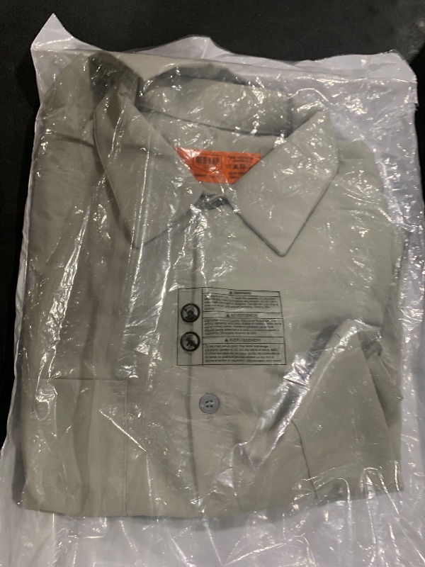 Photo 1 of Red Kap Men's Size Industrial Work Shirt, Regular Fit, Long Sleeve, Light Grey, X-Large/Tall