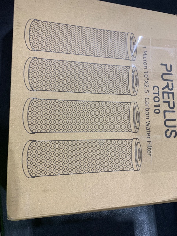 Photo 1 of 1 Micron 2.5" x 10" Whole House CTO Carbon Water Filter Cartridge Replacement for Under Sink Water Filter System, Dupont WFPFC8002, WFPFC9001, FXWTC, SCWH-5, WHEF-WHWC, WHCF-WHWC, AMZN-SCWH-5, 4Pack