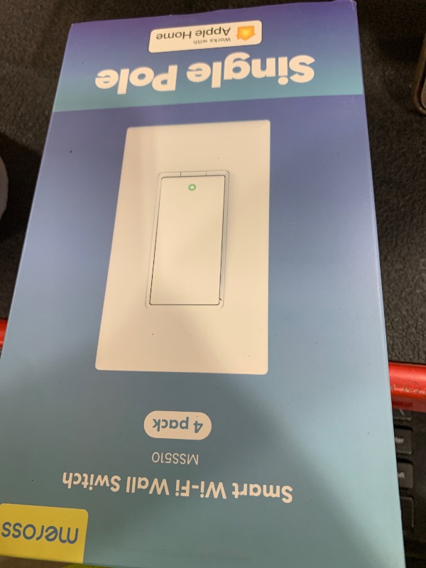 Photo 1 of meross Smart Light Switch 4 Pack Supports Apple HomeKit, Siri, Alexa, Google Assistant & SmartThings, Single Pole Light Switch, Neutral Wire Required, Remote Control Schedule, 2.4GHz Wi-Fi