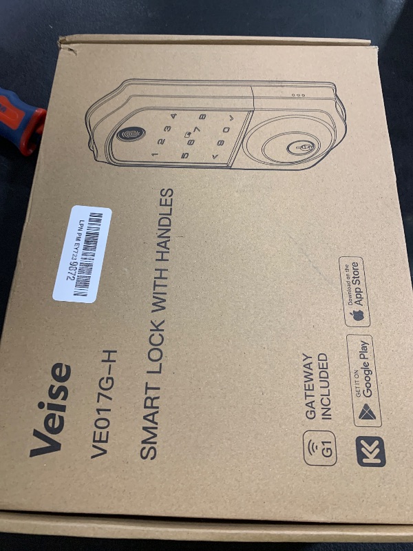 Photo 1 of Veise VE017G-H Wi-Fi Smart Fingerprint Front Door Lock Set, Remote App Control, Keyless Entry Deadbolt with Handle, Backlit Keypad, IP55 Weatherproof, Auto Lock, Easy to Install, Matte Black