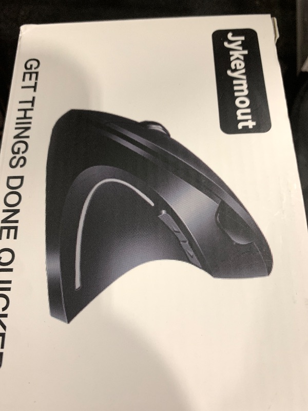 Photo 1 of JYKEYMOUT Bluetooth and 2.4G (2-in-1) Rechargeable Wireless Mouse, Ergonomic Vertical Design, 1000/1200/1600 DPI, 6 Silent Buttons, for Laptop, Computer, PC, MacBook, Chromebook-Black
