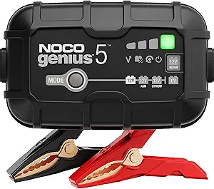 Photo 1 of NOCO GENIUS5: 5A 6V/12V Smart Battery Charger – Automatic Maintainer, Trickle Charger & Desulfator with Overcharge Protection & Temperature Compensation – For Lead-Acid & Lithium Batteries