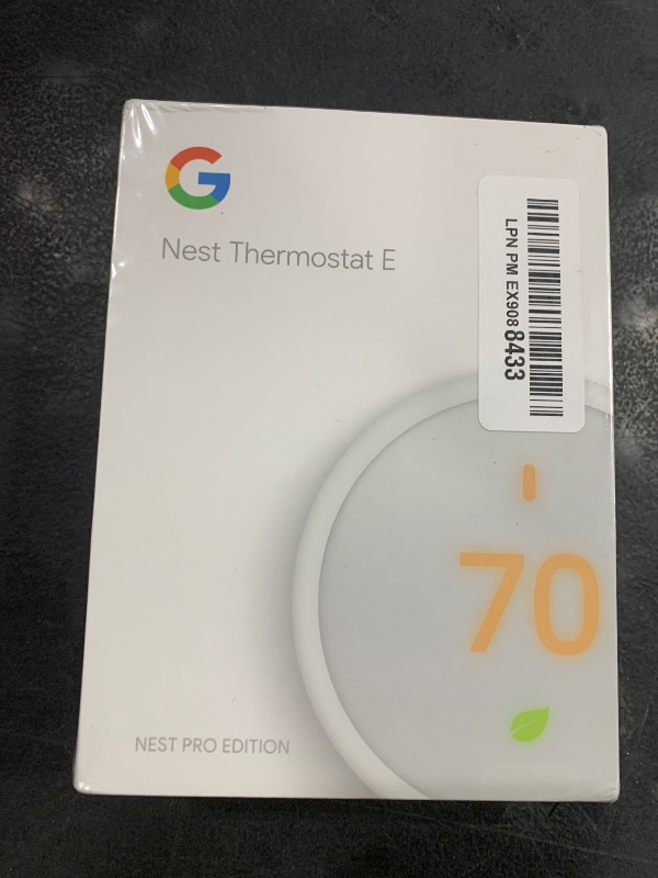 Photo 1 of Nest Thermostat E Programmable Smart Thermostat for Home, App Controlled via Wifi, Programmable, Compatible with Alexa and Google Assistant, Frosted White Color (T4002ES)