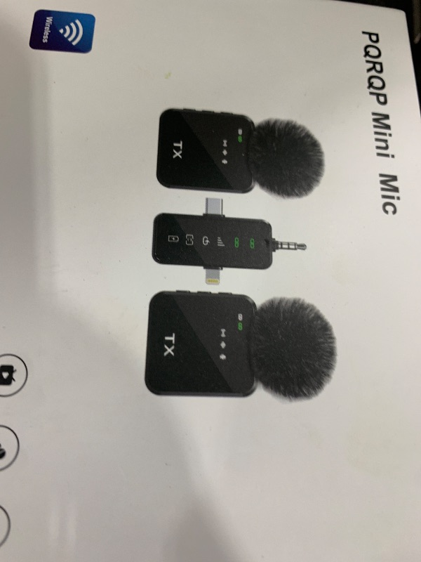 Photo 1 of PQRQP 3-in-1 Mini Microphone for iPhone/Android/Camera, Hi-Fi Audio, 48kHz/24-bit, Wireless Microphones, 328ft Range, 20H Battery, Lapel Mic with Noise Reduction for Live Streaming, TikTok, YouTube