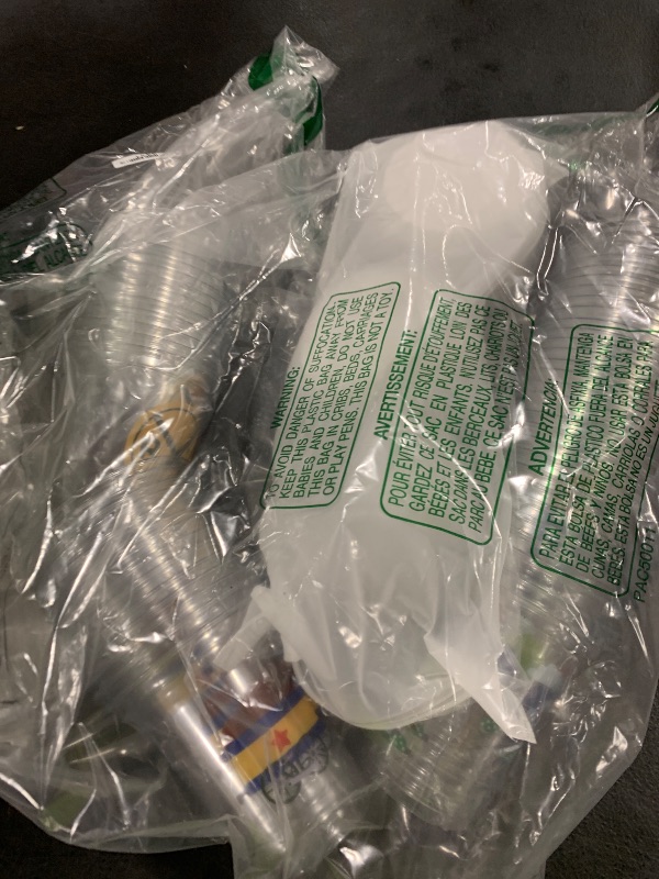 Photo 1 of FoldTier 60 Set Plastic Cups Chugga Chugga Two Two Party Themed 14 oz Disposable Clear Cups with Lids and Paper Straws for Train Themed Party Favor Supplies Decorations
