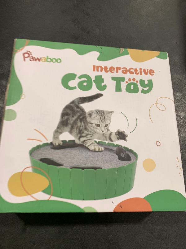 Photo 1 of Pawaboo Interactive Cat Toy With Running Mouse, Electronic Motion Automatic Teaser for Indoor Cats, Pop and Play Hide Seek Hunting Mouse for Pet Kitten Play Fun Exercise, Purple